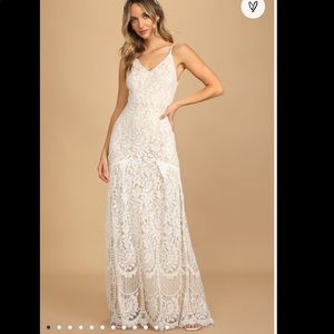 Flynn White Lace Maxi Dress